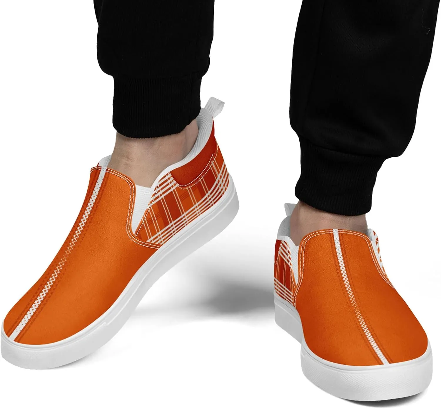 Custom Plaid Slip-On Canvas Shoes Personalized Logo Name Classic Design Comfortable Breathable Casual Summer Sneaker