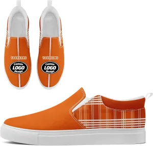 Custom Plaid Slip-On Canvas Shoes Personalized Logo Name Classic Design Comfortable Breathable Casual Summer Sneaker