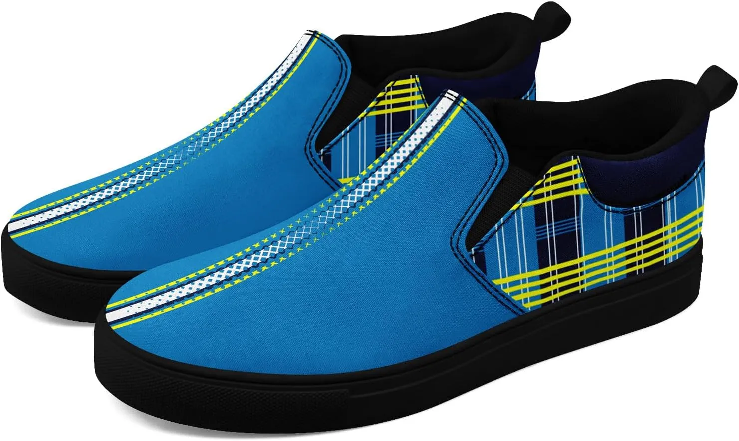 Custom Plaid Slip-On Canvas Shoes Personalized Logo Name Classic Design Comfortable Breathable Casual Summer Sneaker