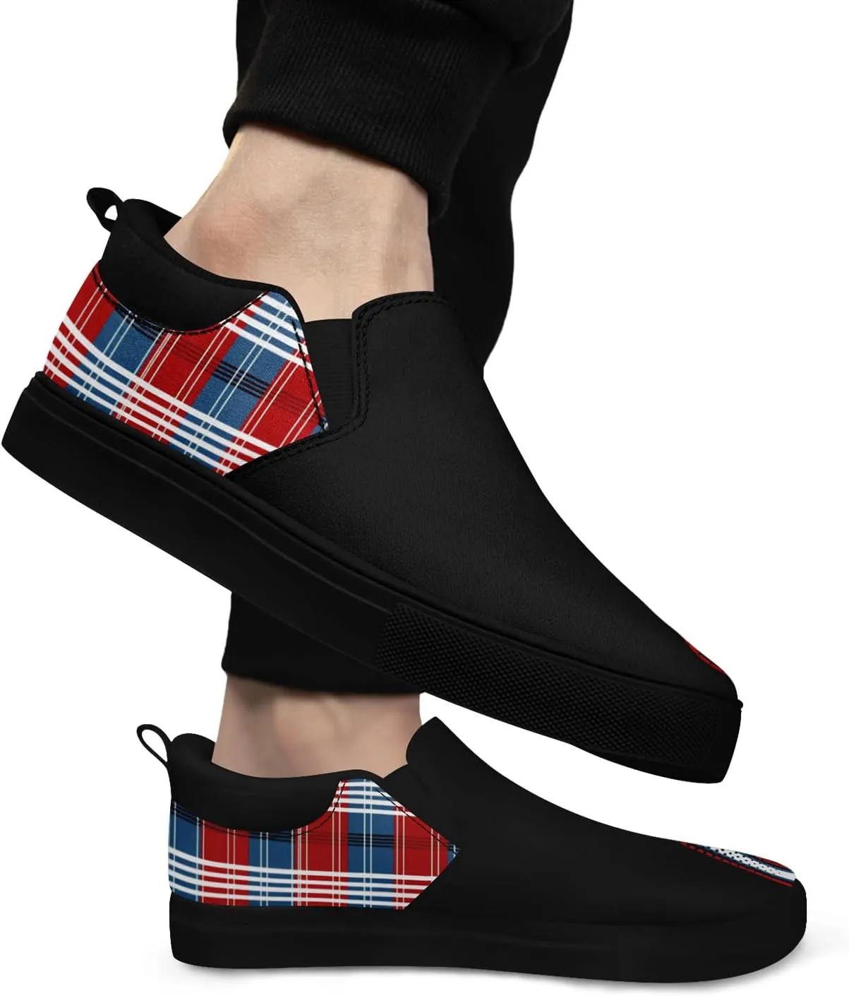 Custom Plaid Slip-On Canvas Shoes Personalized Logo Name Classic Design Comfortable Breathable Casual Summer Sneaker