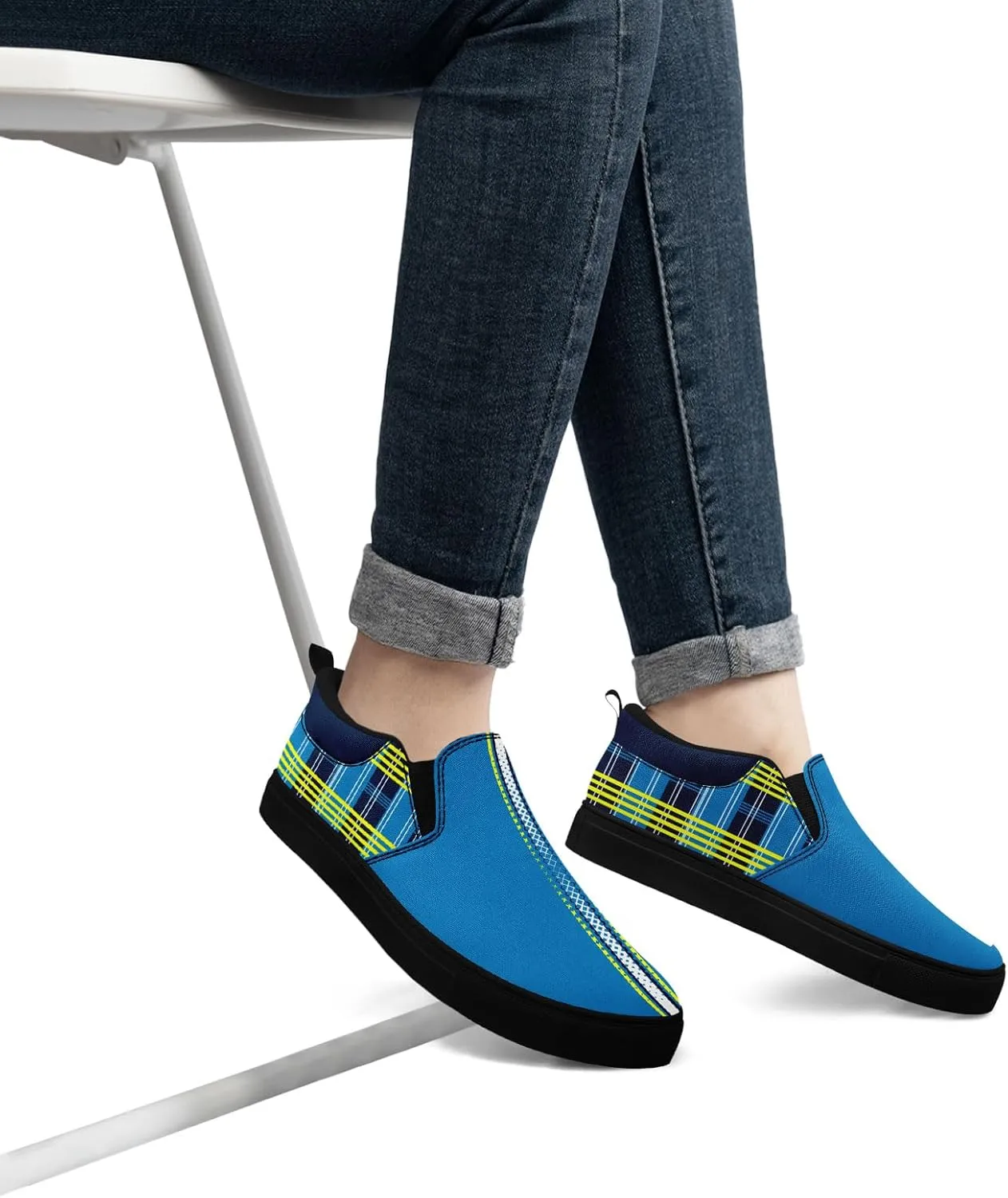 Custom Plaid Slip-On Canvas Shoes Personalized Logo Name Classic Design Comfortable Breathable Casual Summer Sneaker