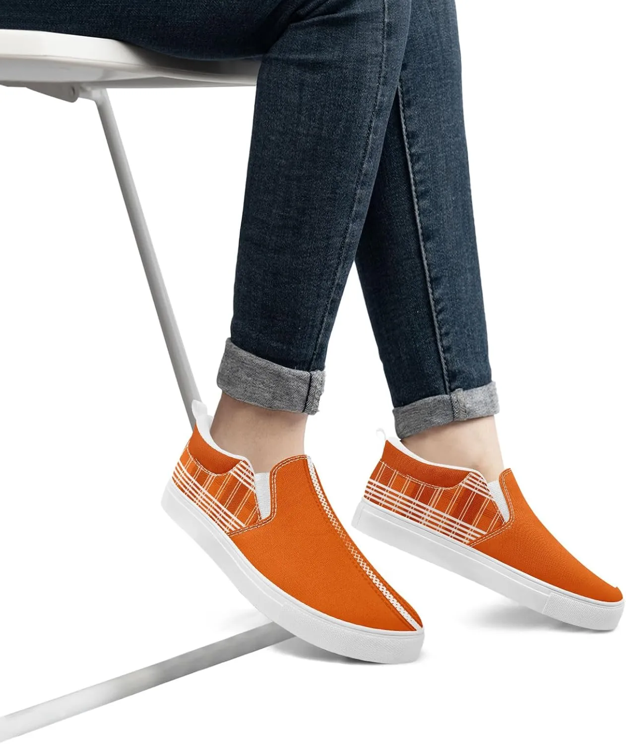 Custom Plaid Slip-On Canvas Shoes Personalized Logo Name Classic Design Comfortable Breathable Casual Summer Sneaker