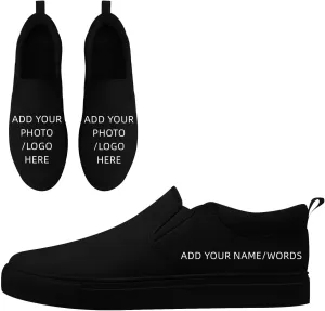 Customizable Slip-on Canvas Shoes Personalized Couple Photo Name Logo Canvas Slip-On Breathable Comfort Flat Sneaker