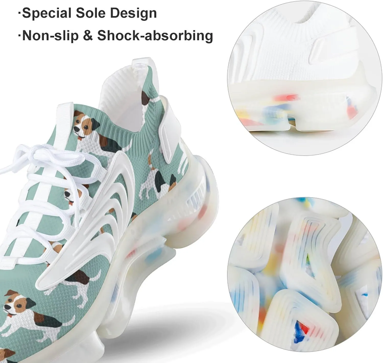 Cute Jack Russell Terrier Dog Men's Running Shoes Lightweight Walking Shoe Breathable Sneaker