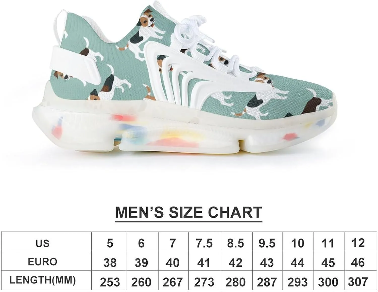 Cute Jack Russell Terrier Dog Men's Running Shoes Lightweight Walking Shoe Breathable Sneaker
