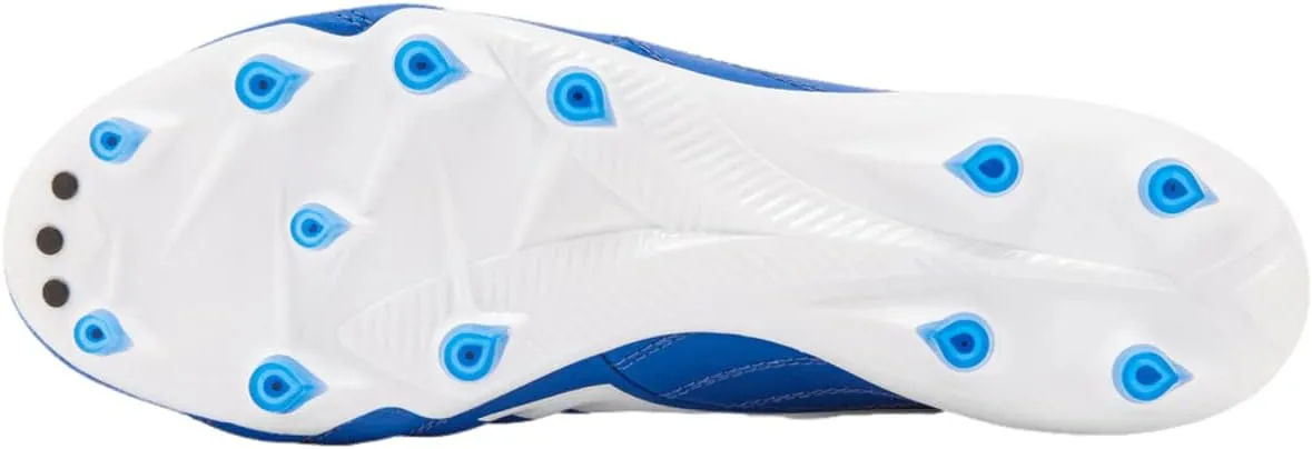 Diadora Brasil Elite 2 Tech ITA LPX Firm Ground Cleats - Premium Quality Leather, Lightweight, Made in Italy Soccer Shoes (Black/White) (Blue/White)