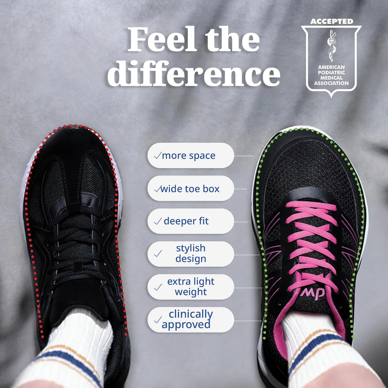 Diawin Wide Shoes for Women – Wide Toe Box, Smooth Interior, Breathable Design, Extra Depth – Perfect for Hallux, Sensitive, Swollen, Diabetic Feet, All-Day Comfort, Lightweight Walking & Foot Support