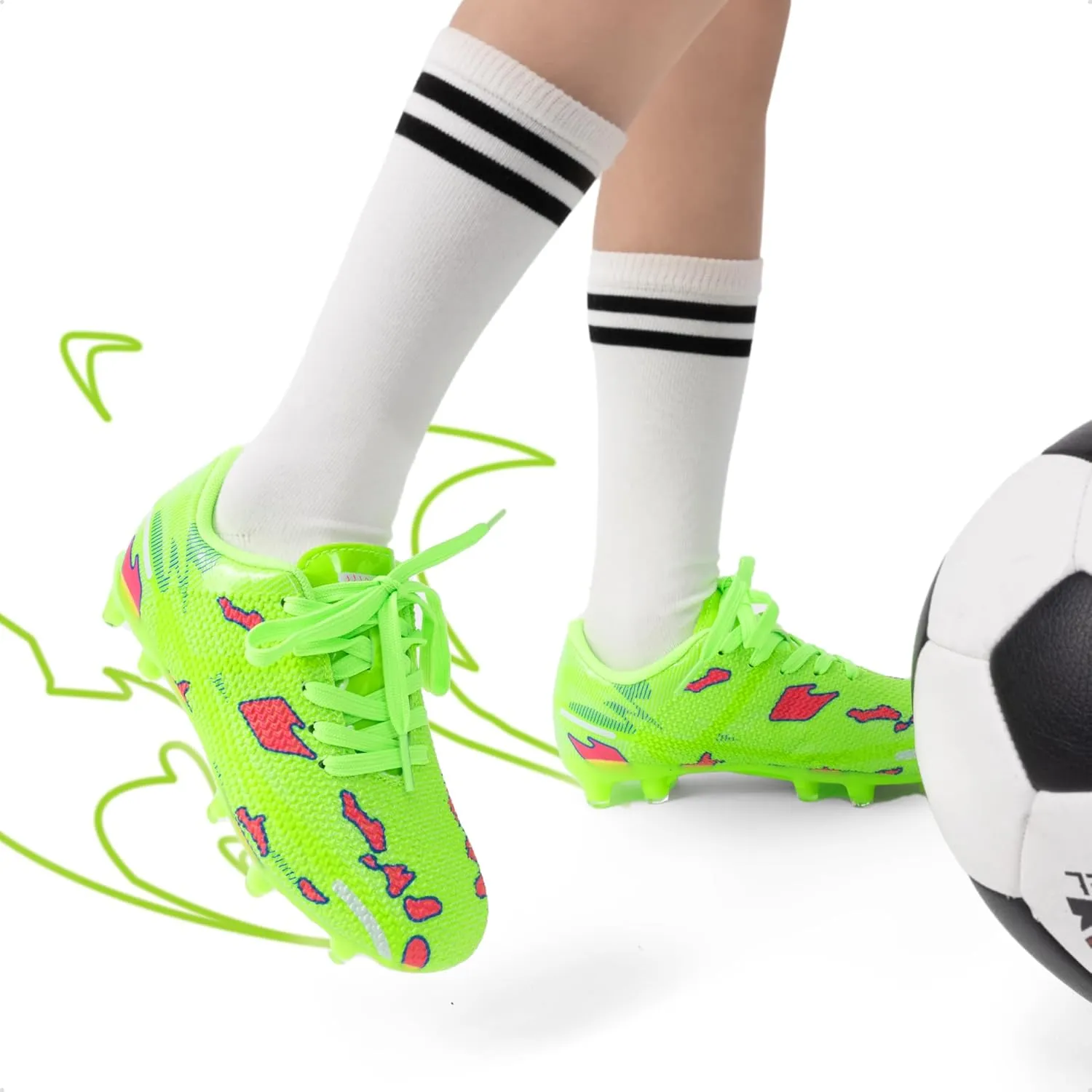 DREAM PAIRS Boys Girls Soccer Cleats Kids Football Shoes for Little/Big Kid