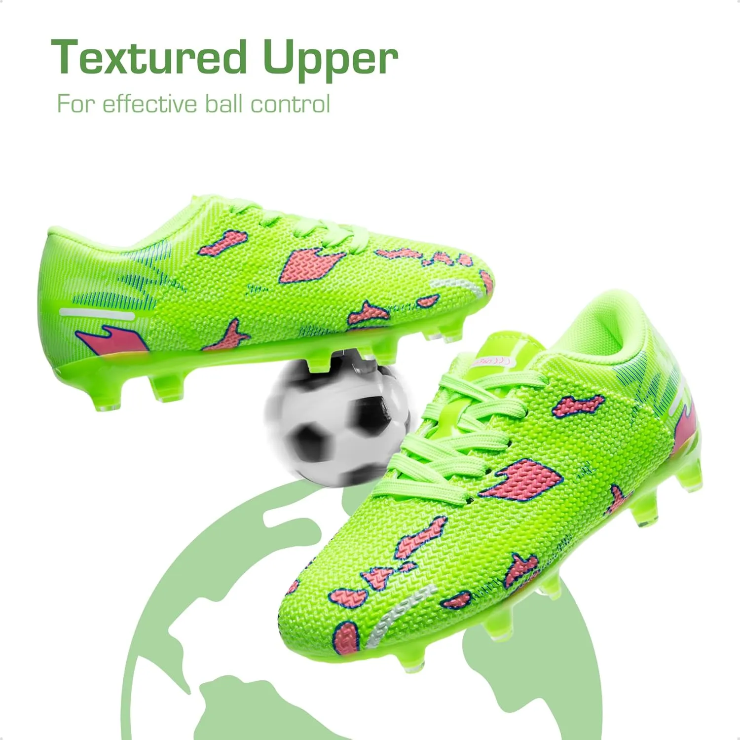 DREAM PAIRS Boys Girls Soccer Cleats Kids Football Shoes for Little/Big Kid