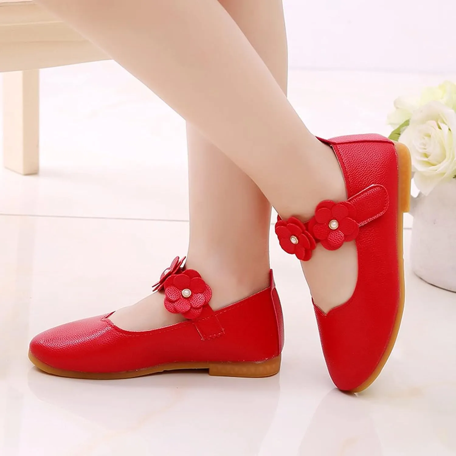 Dress Shoes for Girls,0-12 Years Children Kid Baby Girls Flower Leather Single Shoes Soft Dance Princess Shoes