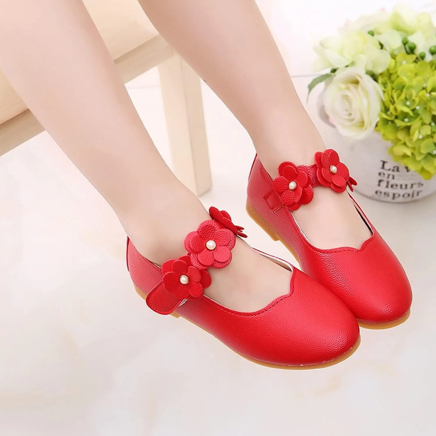 Dress Shoes for Girls,0-12 Years Children Kid Baby Girls Flower Leather Single Shoes Soft Dance Princess Shoes