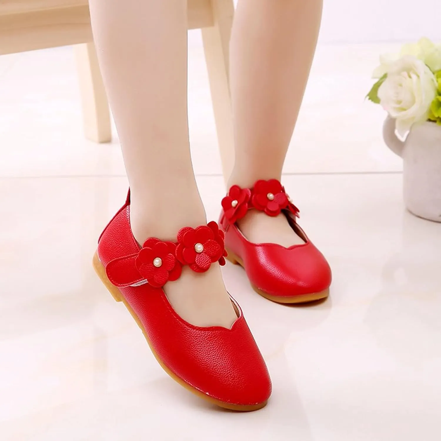 Dress Shoes for Girls,0-12 Years Children Kid Baby Girls Flower Leather Single Shoes Soft Dance Princess Shoes