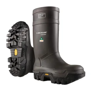 DUNLOP Protective Footwear, Explorer Full Safety with Vibram Sole, 100% Waterproof Purofort Material, Lightweight and Durable Protective Footwear, Slip-Resistant, E902033.09, Size 9 US, Black