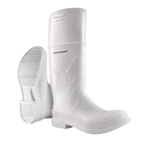 DUNLOP Protective Footwear, Steel Toe White Safety Lock, 100% Waterproof PVC, Lightweight and Durable Protective Footwear, Slip-Resistant, 8101200.09, Size 9 US