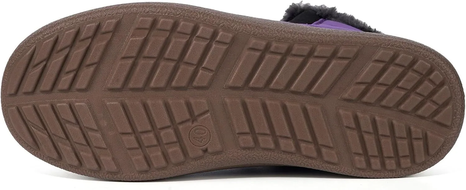 Eagsouni Womens Mens Snow Boots Winter Shoes Slip On Ankle Booties Anti-Slip Water Resistant Fully Fur Lined Outdoor Sneakers