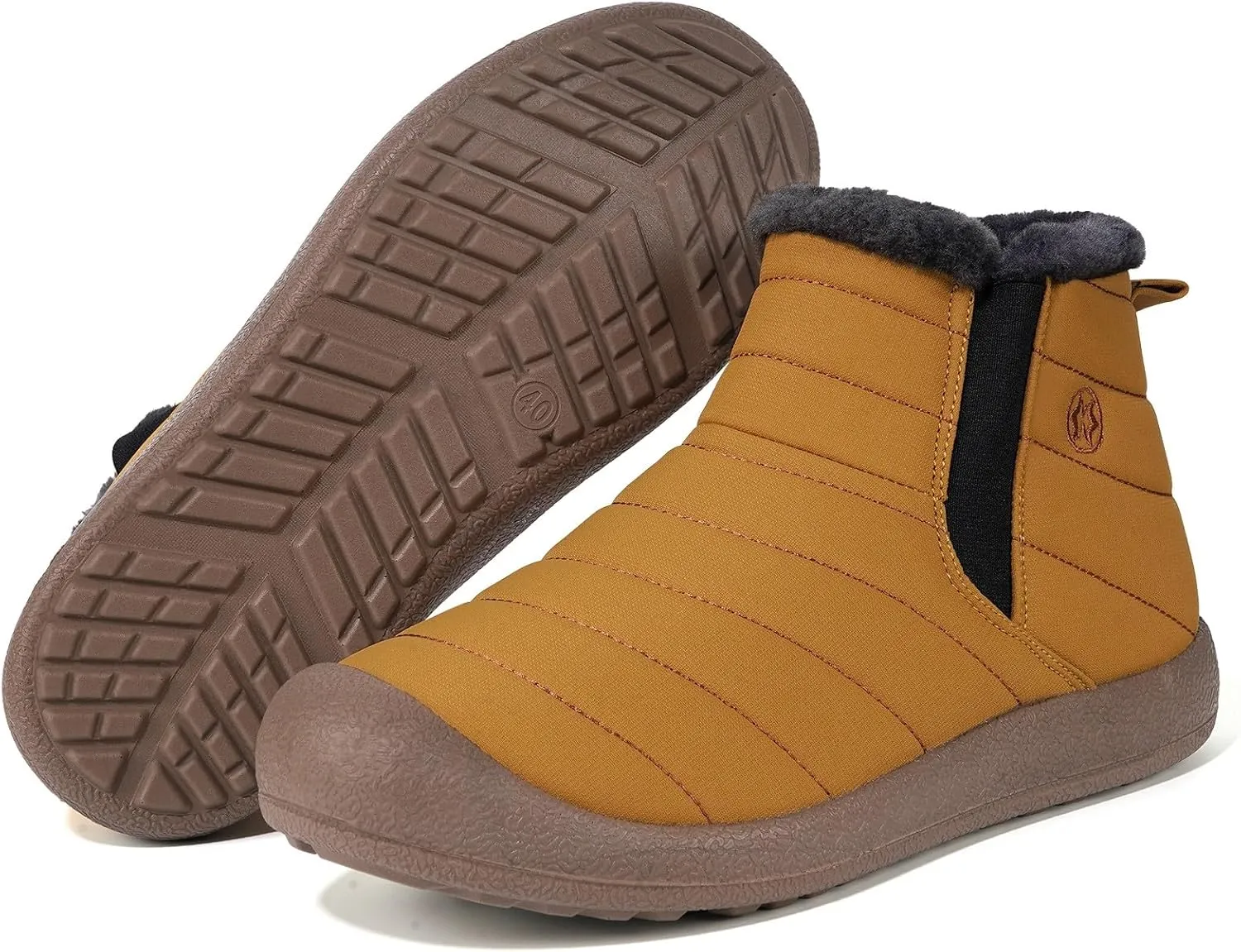 Eagsouni Womens Mens Snow Boots Winter Shoes Slip On Ankle Booties Anti-Slip Water Resistant Fully Fur Lined Outdoor Sneakers