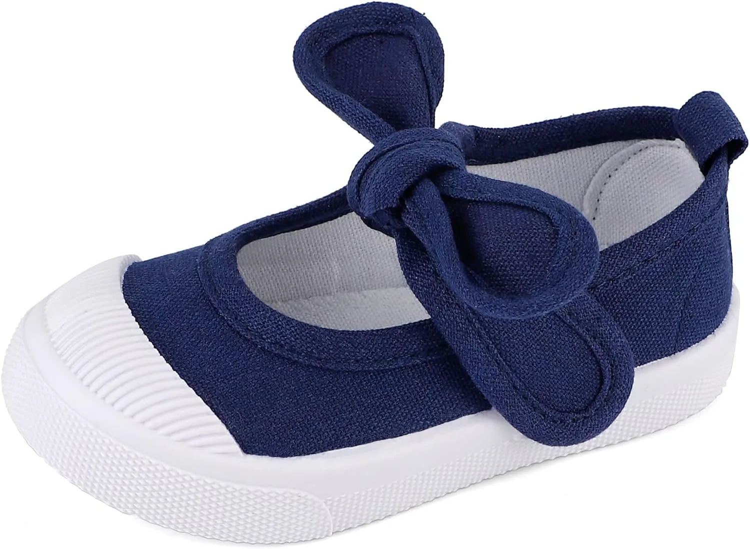 ESTAMICO Kids School Uniform Dress Shoe Girls Bowknot Mary Jane Flat Sneakers for Toddler/Little Kid