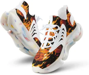 Flame Basketball Men's Running Shoes Lightweight Walking Shoe Breathable Sneaker