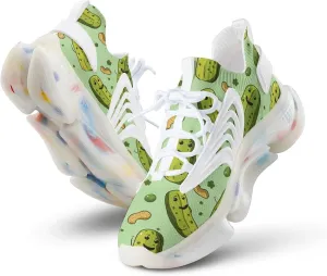 Funny Pickle and Peanut Men's Running Shoes Lightweight Walking Shoe Breathable Sneaker