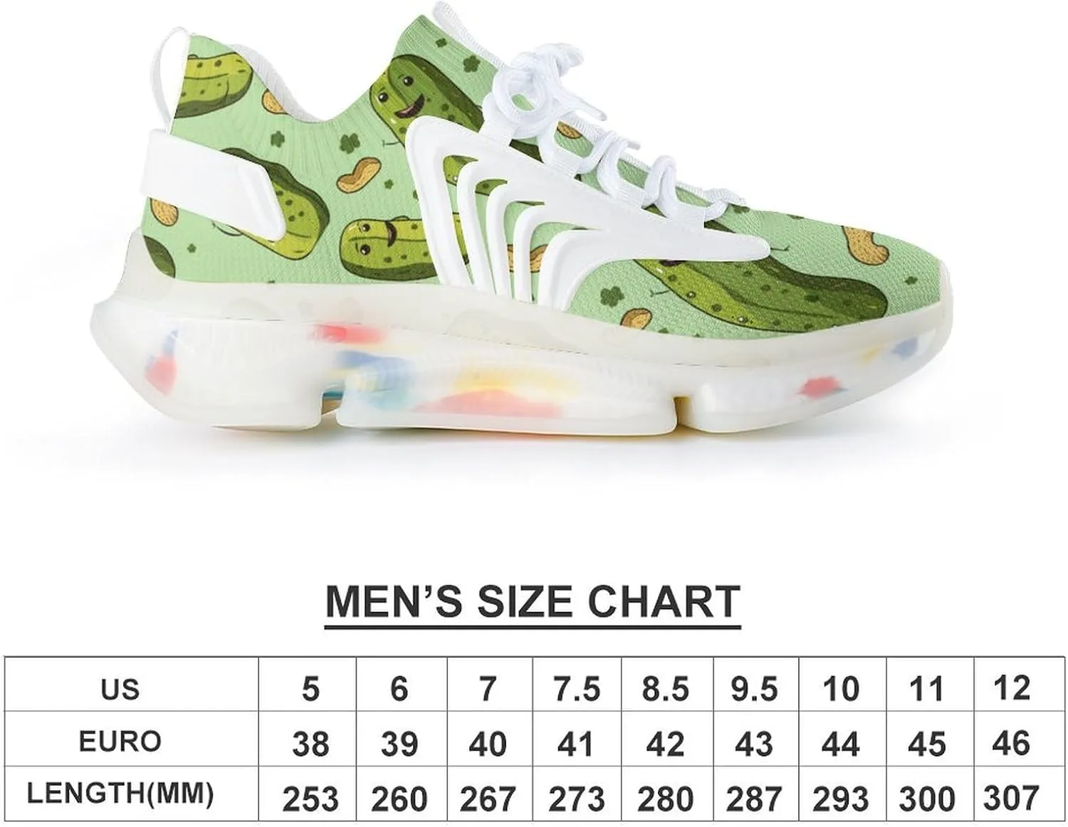 Funny Pickle and Peanut Men's Running Shoes Lightweight Walking Shoe Breathable Sneaker