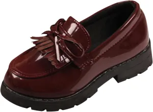 Girls Slip On Leather Loafer Tassel Bow School Dress Shoes for Girls Toddler Shoes for Girls