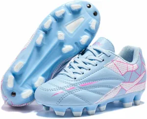 Girls Soccer Cleats for Toddler and Little Kids - FG Lace Up Soccer Shoes - Firm Ground Outsoles for Artificial Turf