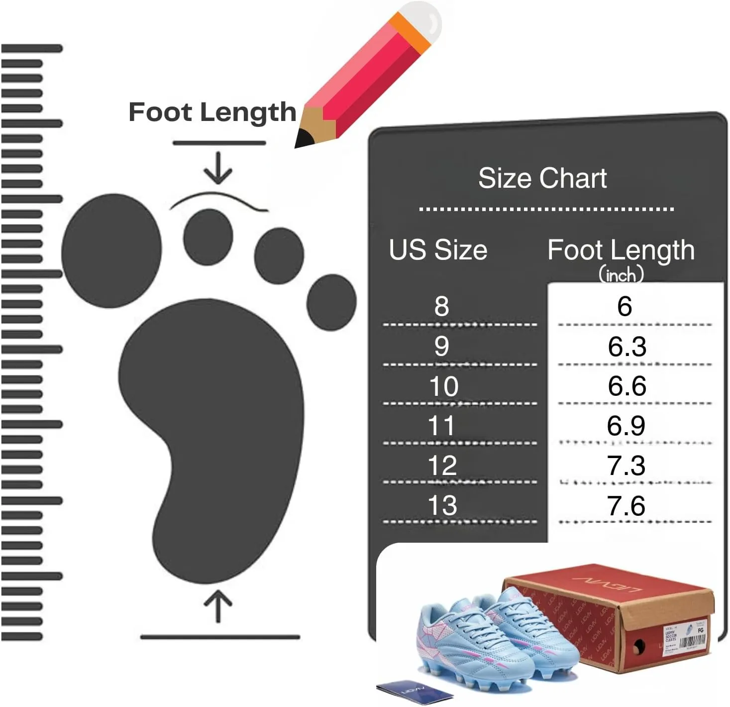 Girls Soccer Cleats for Toddler and Little Kids - FG Lace Up Soccer Shoes - Firm Ground Outsoles for Artificial Turf