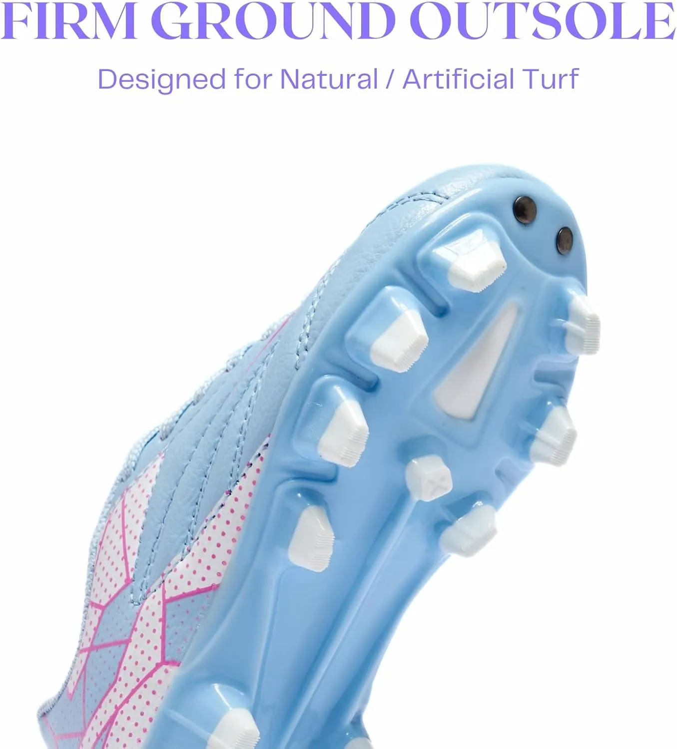 Girls Soccer Cleats for Toddler and Little Kids - FG Lace Up Soccer Shoes - Firm Ground Outsoles for Artificial Turf