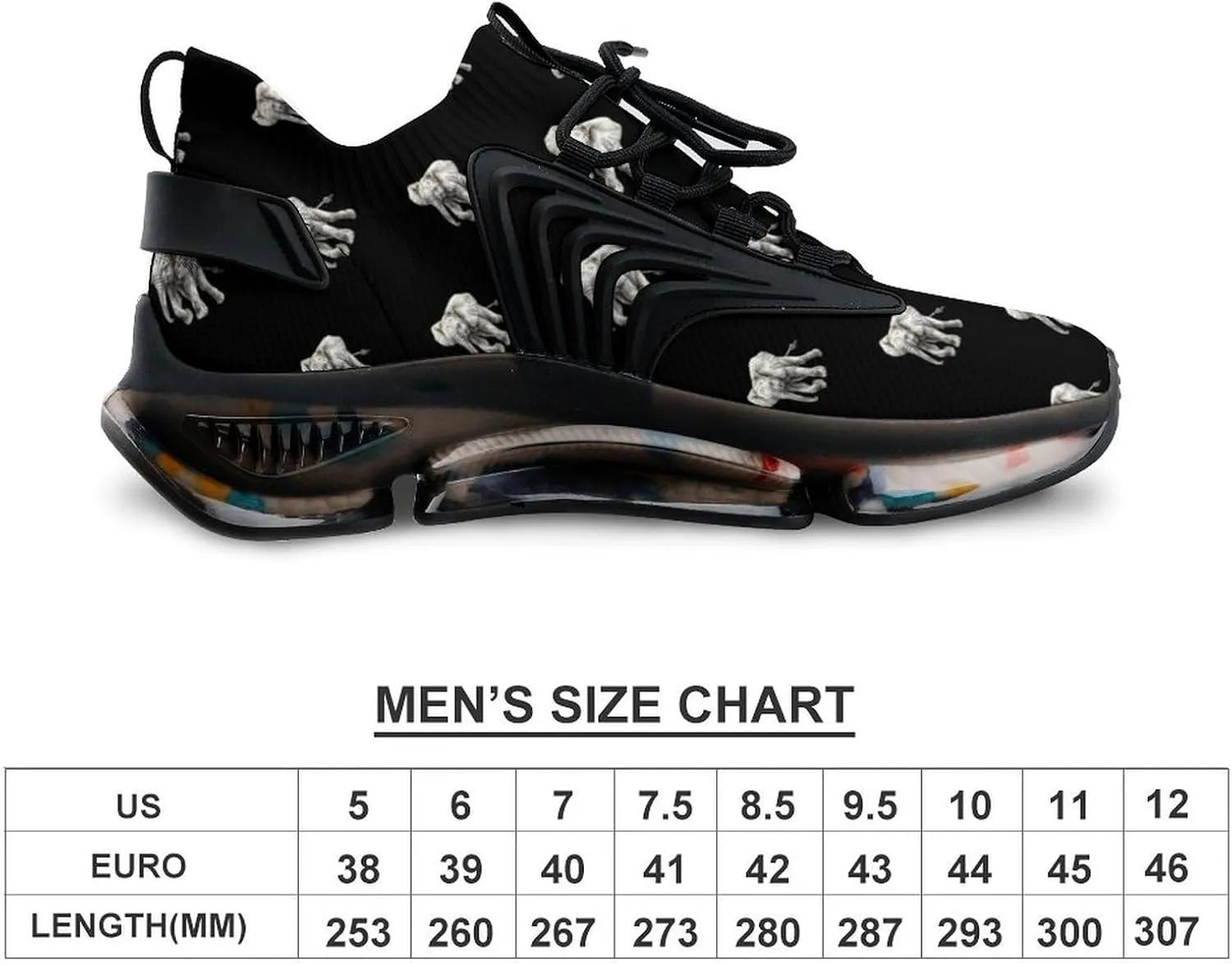 Happy Grey Elephant Men's Running Shoes Lightweight Walking Shoe Breathable Sneaker