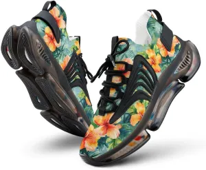 Hawaiian Flowers Watercolor Men's Running Shoes Lightweight Walking Shoe Breathable Sneaker