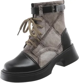 Heel Boots For Women Lace Up Hiking Boots Women Waterproof Non Slip Walking Boots Womens Boots Mid Calf