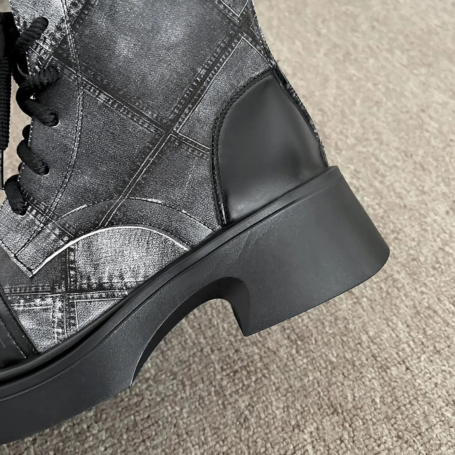 Heel Boots For Women Lace Up Hiking Boots Women Waterproof Non Slip Walking Boots Womens Boots Mid Calf