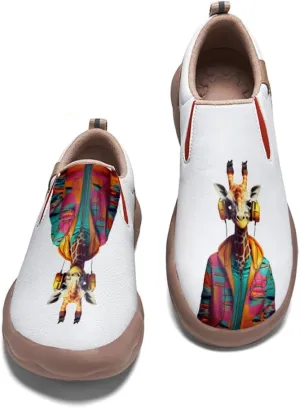 Hetios Women's Casual Shoes Comfort Soft Slip On Walking Travel Loafers Leather Painted Sneakers