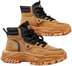 High Top Hiking Boots, Lace Up Durable Sneakers for Outdoor Hiking - Men's Fashion Shoes