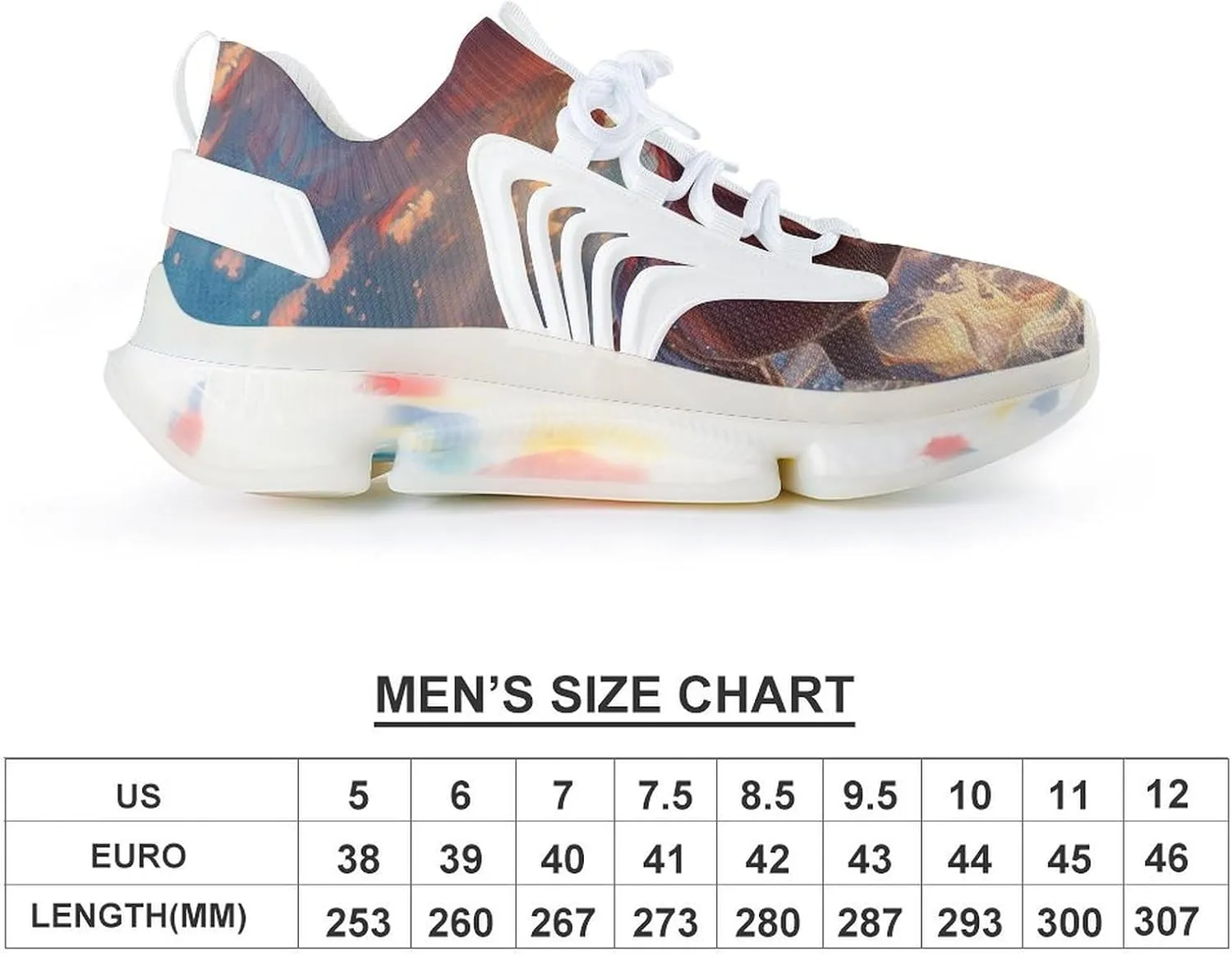 Horse Running On Beach Men's Running Shoes Lightweight Walking Shoe Breathable Sneaker