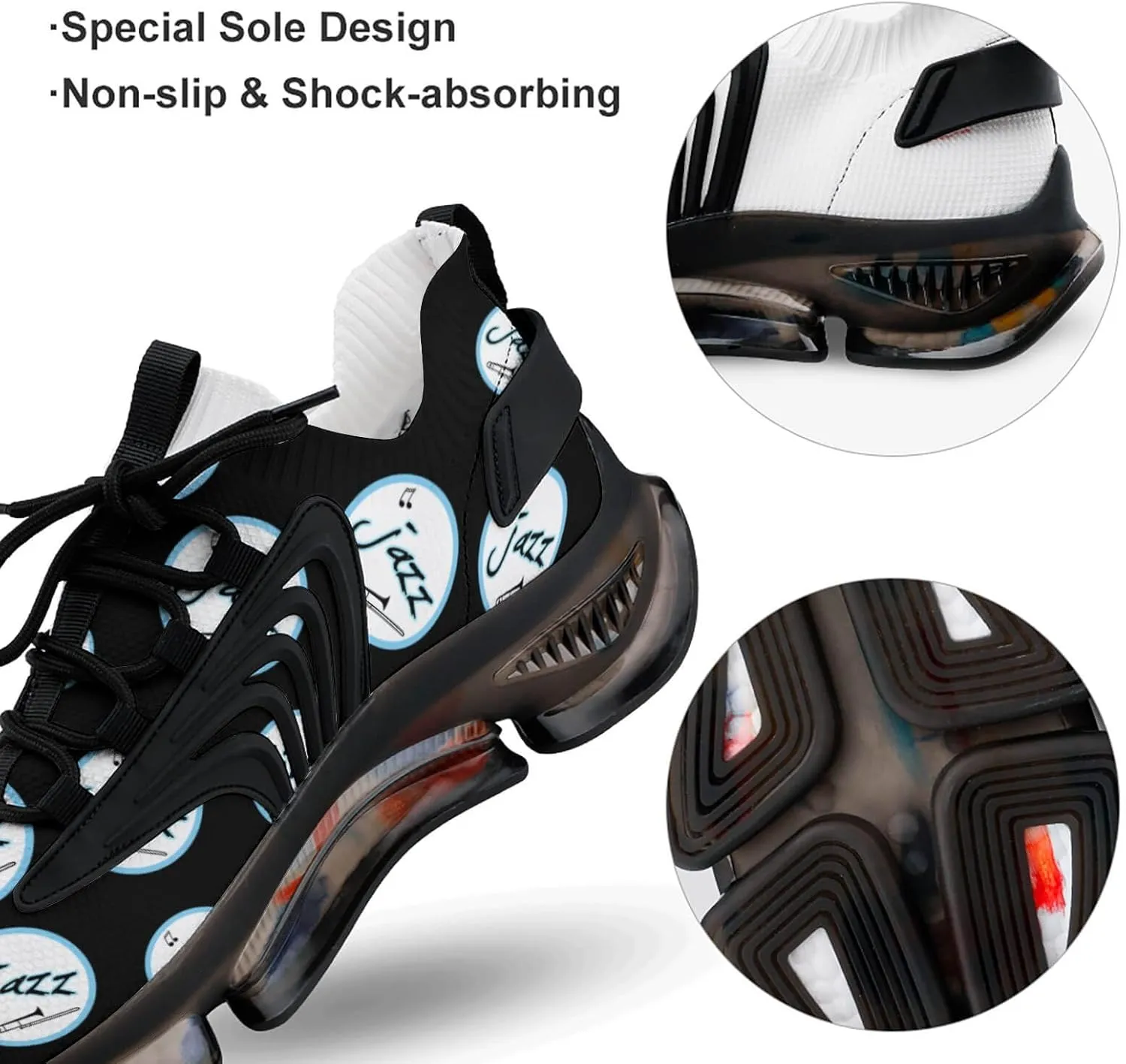 I Love Jazz Men's Running Shoes Lightweight Walking Shoe Breathable Sneaker