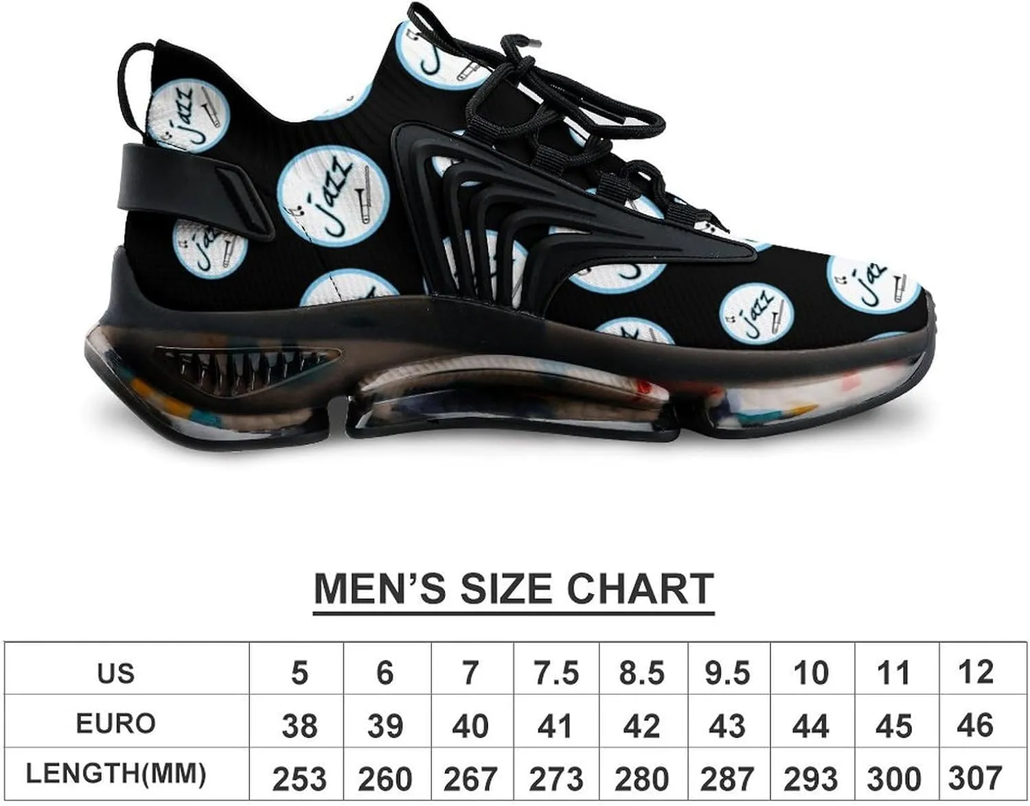 I Love Jazz Men's Running Shoes Lightweight Walking Shoe Breathable Sneaker