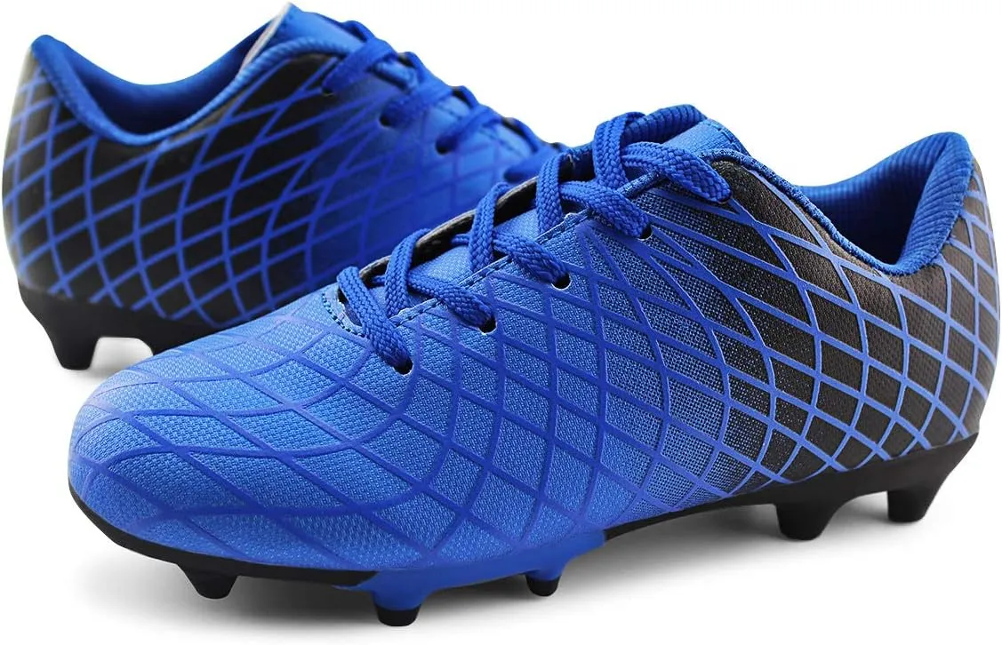 JABASIC Kids Outdoor Soccer Cleats Athletic Firm Ground Football Shoes