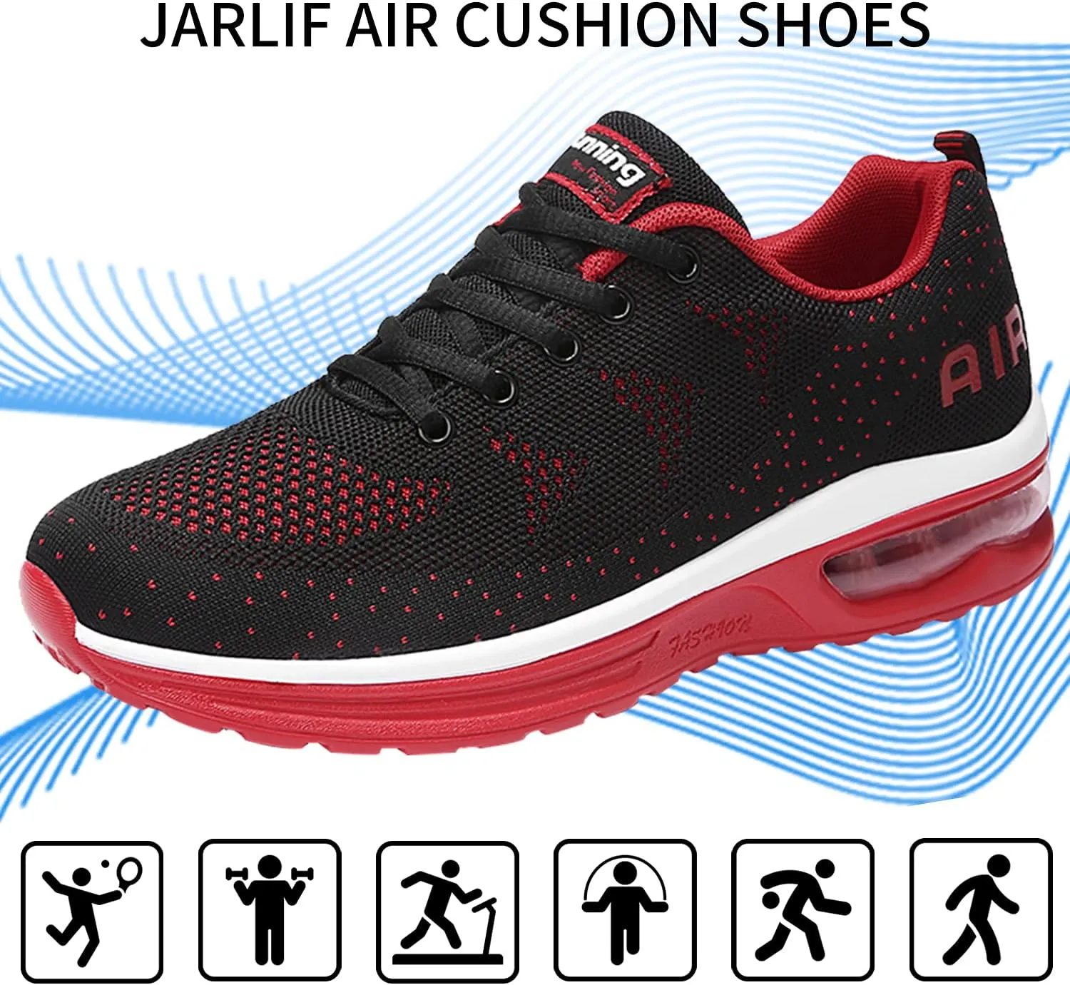 JARLIF Men's Lightweight Athletic Running Shoes Breathable Sport Air Fitness Gym Jogging Sneakers (Size 6.5-12.5)