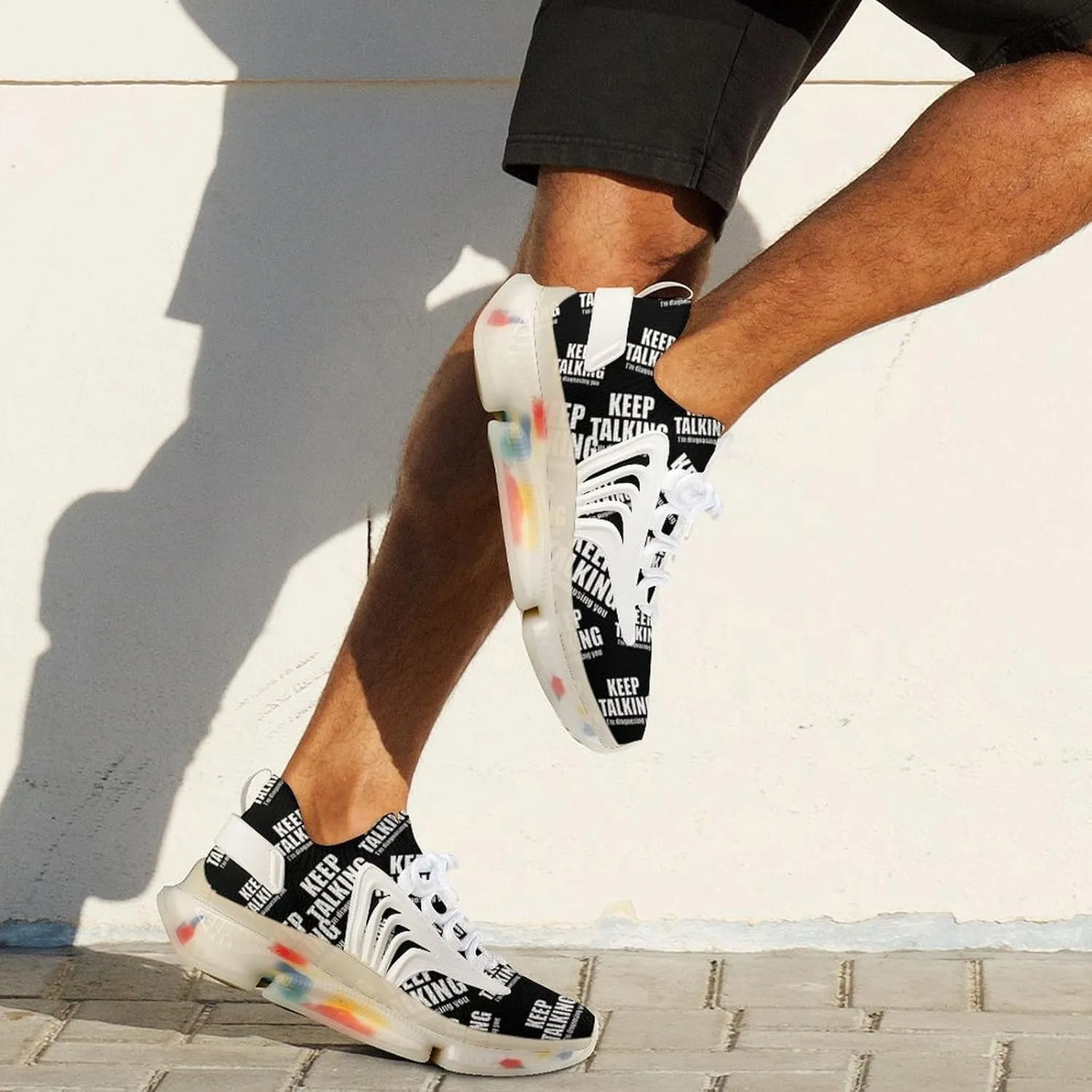 Keep Talking Diagnosing You Men's Running Shoes Lightweight Walking Shoe Breathable Sneaker