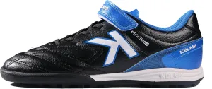 KELME Laceless Soccer Cleats Youth and Kids – Futsal or Turf Soccer Shoes for Boys/Girls – Indoor or Outdoor Velcro Football Boots (Black/Blue, 3)