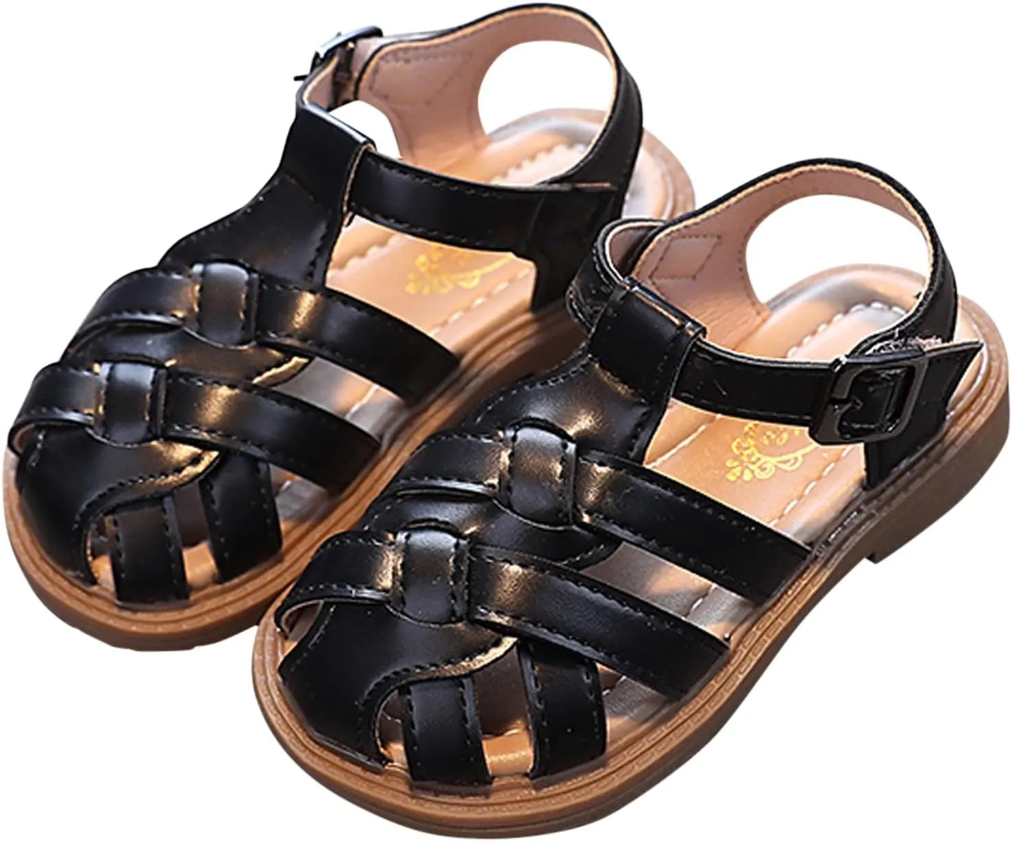 Kids Sandals for Girls Girls Sandals Toddler Little Kid Closed Toe T Strap Flats Kids Comfortable Sandals