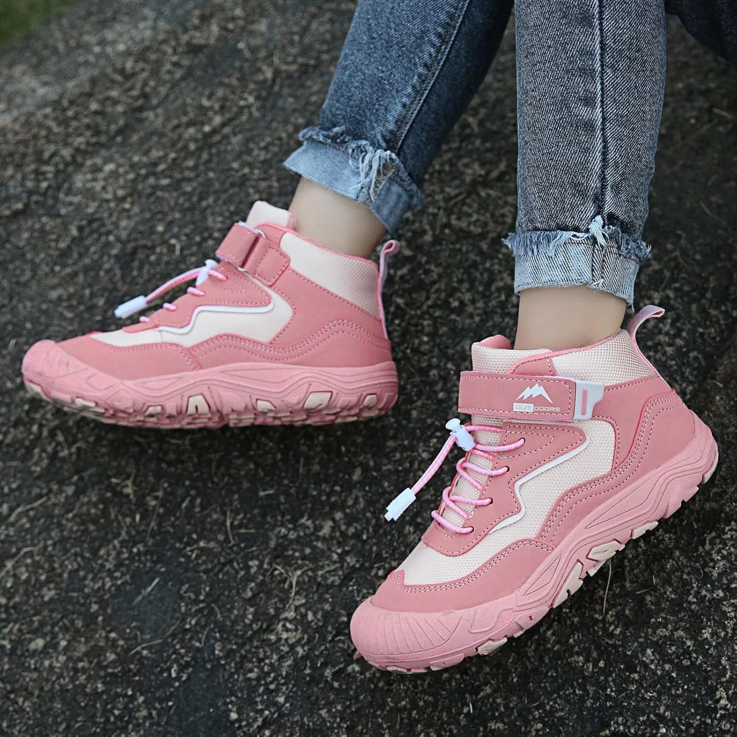 Kids Shoes Boys Girls High Top Sneaker Lace-Up Walking Causal Tennis Shoes Hiking Outdoor Ankle Booties Little/Big Kid