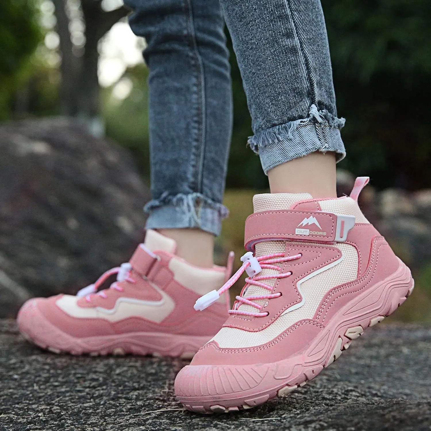 Kids Shoes Boys Girls High Top Sneaker Lace-Up Walking Causal Tennis Shoes Hiking Outdoor Ankle Booties Little/Big Kid