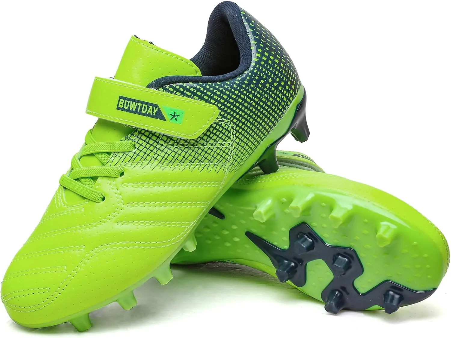 Kids Soccer Cleats Boys Girls Athletic Outdoor Firm Ground Youth Football Shoes(Little Kid/Big Kid)