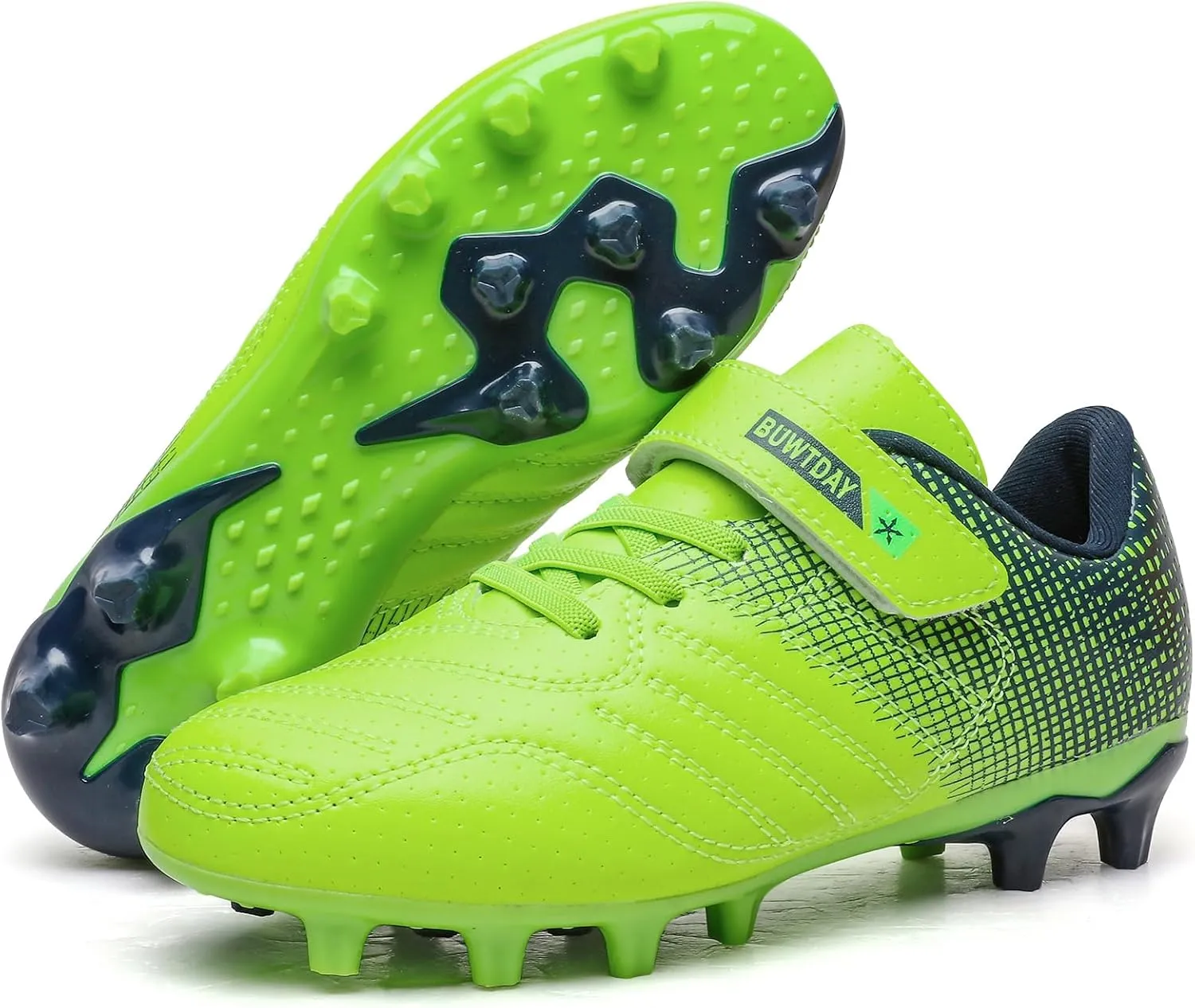 Kids Soccer Cleats Boys Girls Athletic Outdoor Firm Ground Youth Football Shoes(Little Kid/Big Kid)