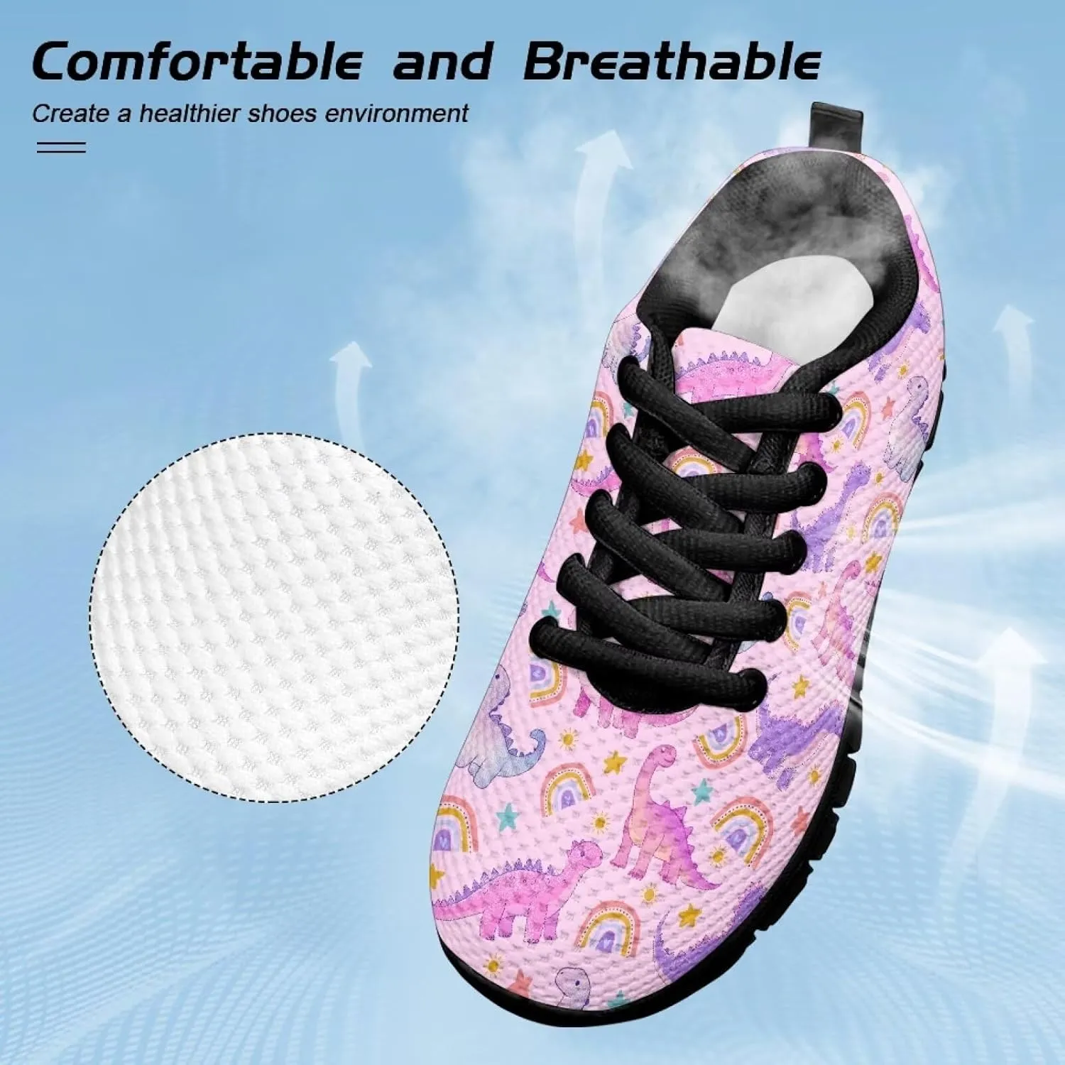 Kids Sports Tennis Shoes Breathable Athletic Running Sneakers Non Slip Lightweight Girls Casual Travel Walking Shoes