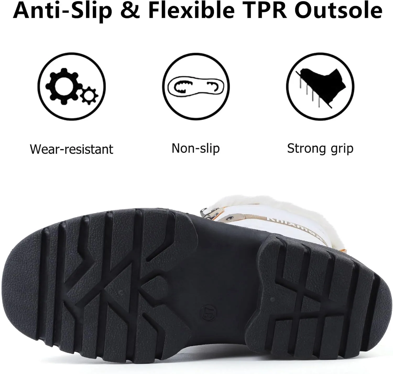 Knixmax Women's Winter Snow Boots Waterproof Mid Calf Booties Fur Lined Warm Outdoor Insulated Mucker Yard Skiing Hiking Boots