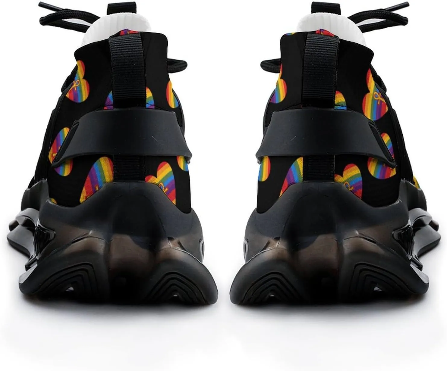 LGBT Rainbow Heart Ankh Symbol Men's Running Shoes Lightweight Walking Shoe Breathable Sneaker