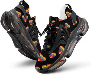 LGBT Rainbow Heart Ankh Symbol Men's Running Shoes Lightweight Walking Shoe Breathable Sneaker